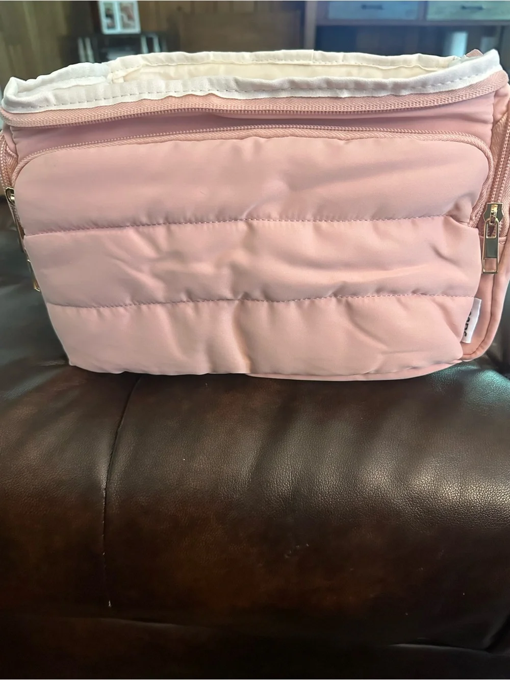 WANDF Travel Toiletry Bag for Women, Wide-open Large Makeup Bag with Handle